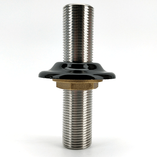 Genomföringsrör 100mm gängad 5/8" med mutter och tätningskrage rostfritt stål