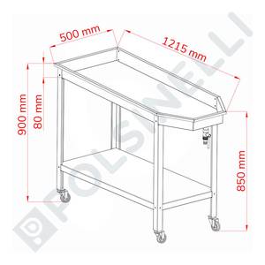 Abtropftisch 1200x500 mit Regal Edelstahl