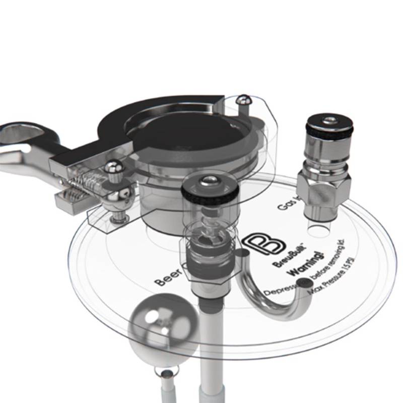 Rõhupakk 4" Tri-Clamp BrewBuilt ujuva sifoontoruga roostevaba teras