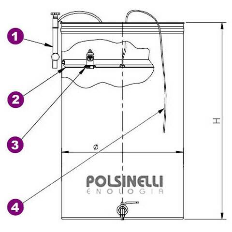 Floating lid kit ⌀480mm air stainless steel