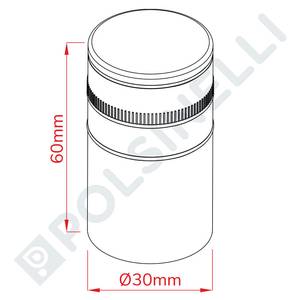 Metallikorkki 30x60mm kierteittä 1250kpl punainen 1250kpl
