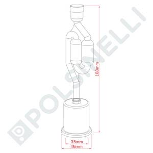 Airlock 2-bubble with rubber cap ∅35mm