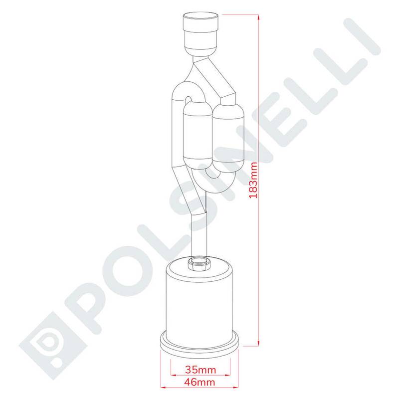Airlock 2-bubble with rubber cap ∅35mm