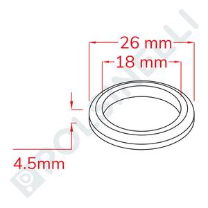 Tihend DIN 11851 15mm (D18/26mm) liitele NBR sinine