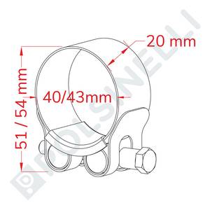 Žarnų spaustukai 40-43mm nerūdijantis plienas