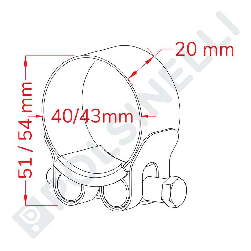 Žarnų spaustukai 40-43mm nerūdijantis plienas