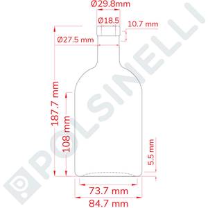 Pudel 500ml Oblo klaas läbipaistev 20 tk