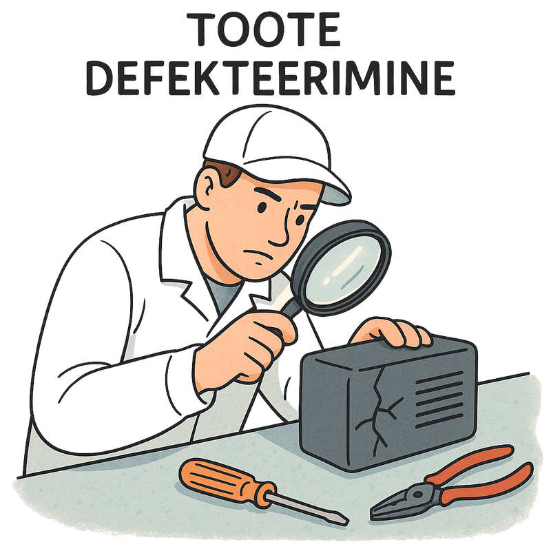 Tuotteen tarkastus/vikojen kartoitus käsittelymaksu