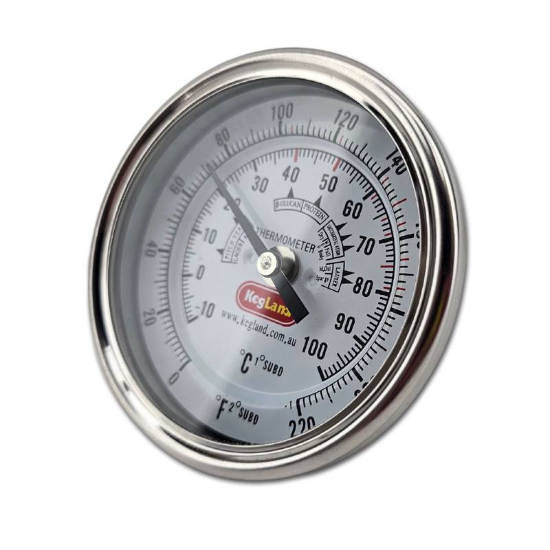 Termomeeter 3" sihikuga pikk vars 132mm roostevaba teras