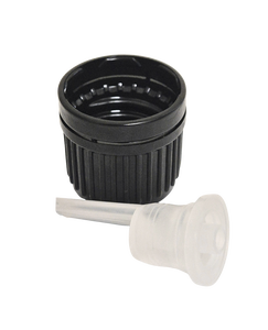 Dropper cap GL18 18mm black long spout