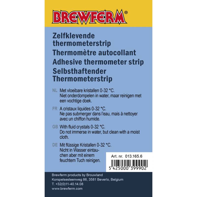 Thermometer Brewferm adhesive 0...+30°C