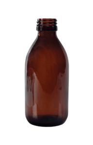 Klaaspudel Apteek 200ml pruun