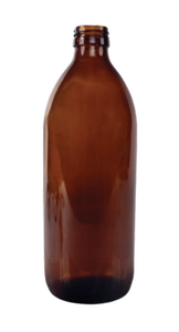 Lasipullo Apteek 500ml ruskea 28mm korkille