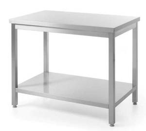 Central table with shelf – bolted depth 600mm HENDI Profi Line 1600x600x(H)850mm