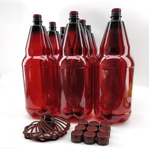 Pudel 2500ml PET pruun keeratavate korkide ja sangadega (9tk)