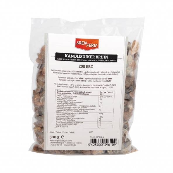 Sokeri karkkisokeri Candi 0,5kg ruskea