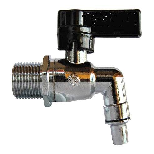 Ball valve 3/8" chromed brass with outlet