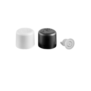 Kamštis 18mm lygus juodas su užraktu nuo vaikų