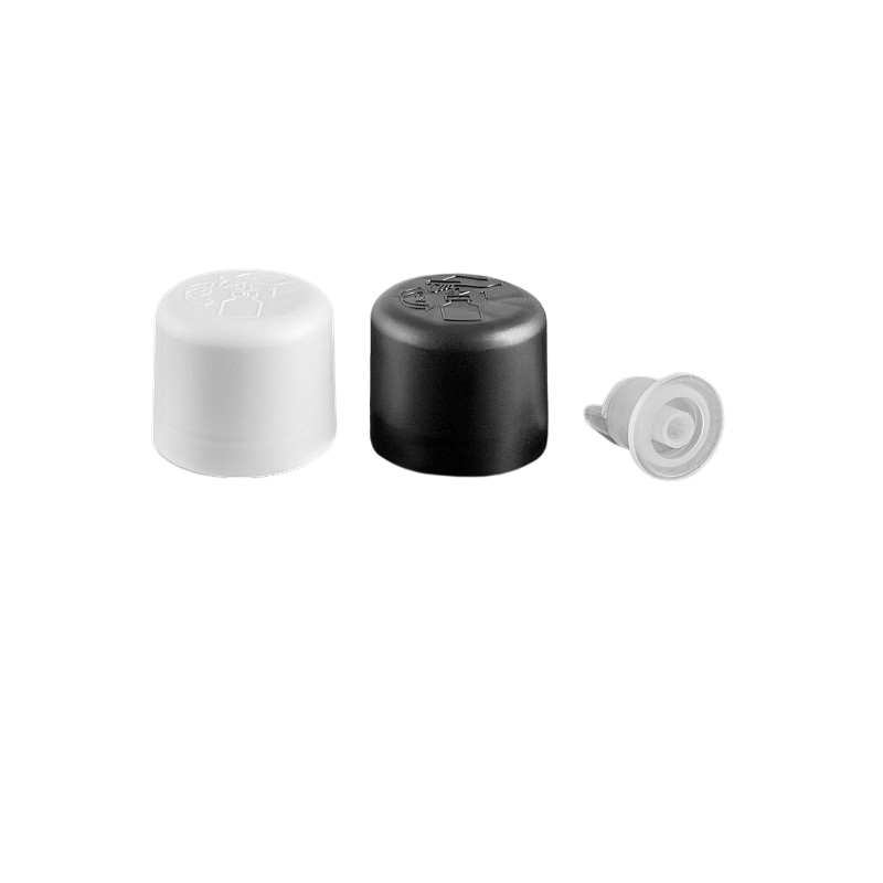 Kamštis 18mm lygus juodas su užraktu nuo vaikų