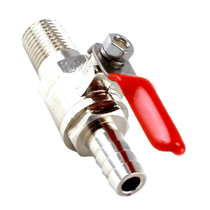 Kulventil 1/4" NPT x 6,35mm med slangnippel med backventil