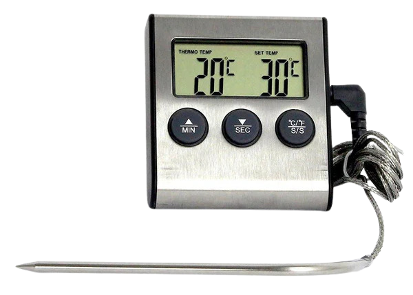 Termometras 0-250°C skaitmeninis orkaitei su zondu