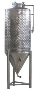 Conical tank 1100L with cooling jacket 60° cone