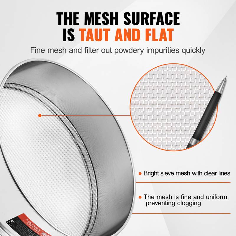 Fine-mesh flour sieve (10 mesh) stainless steel