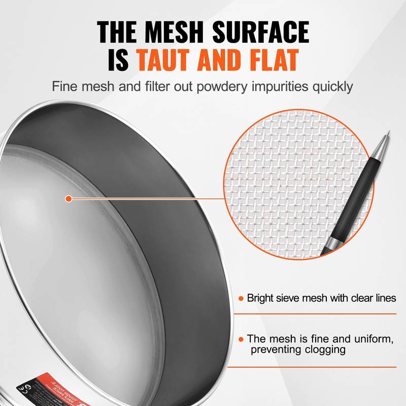 Fine-mesh flour sieve (40 mesh) stainless steel