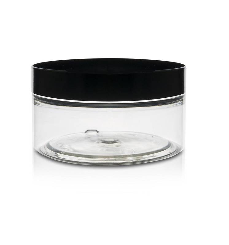 Plastikinis indelis PET 100ml su juodu dangteliu