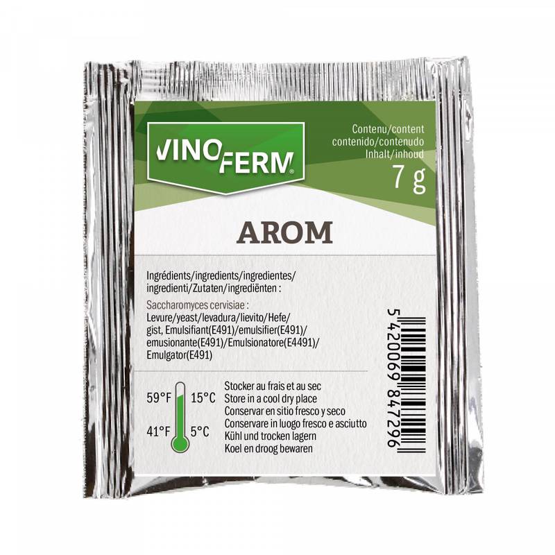 Wine Yeast Bioferm AROM 7g white wines. Best before 10.2027