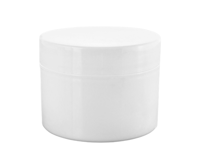 Kunststofftiegel 50 ml, doppelwandig, weiß (undurchsichtig)