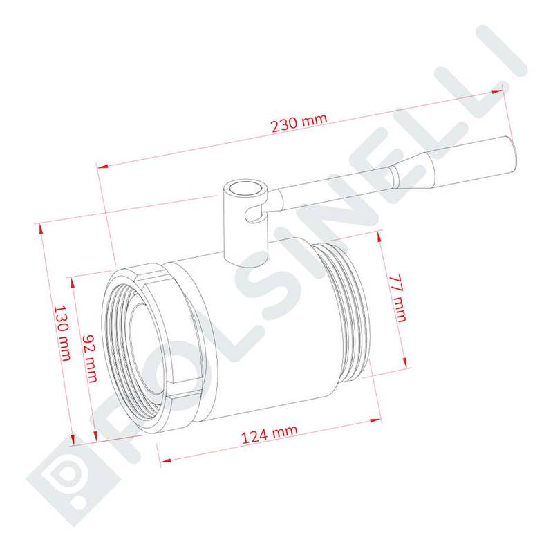 Ball valve DIN 50 M/F AISI 304 stainless steel