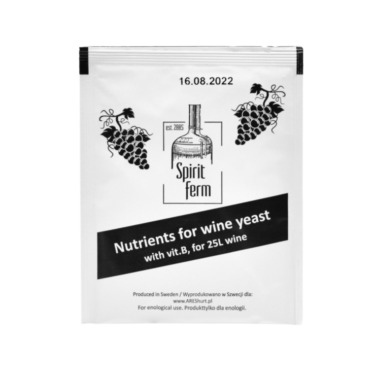 Yeast nutrient 10g/25L SpiritFerm with vitamin B expiry date 04.09.2027