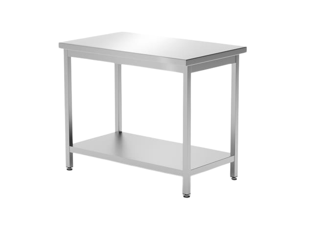 Centrinis stalas su lentyna – sukonstruotas gylis 600mm HENDI Kitchen Line 1000x600x(A)850mm