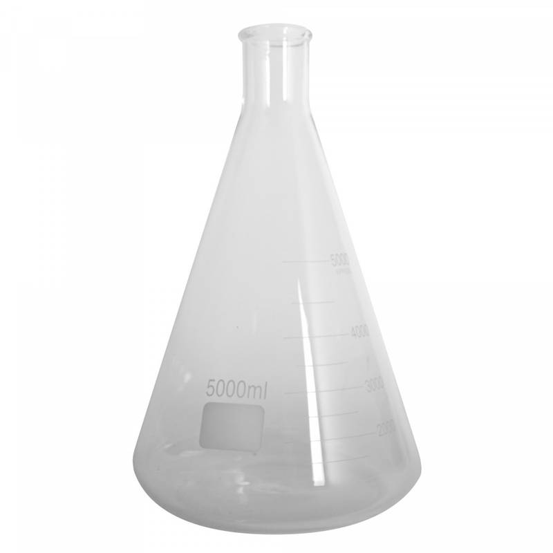 Laborglas Erlenmeyer 5000ml hitzebeständig