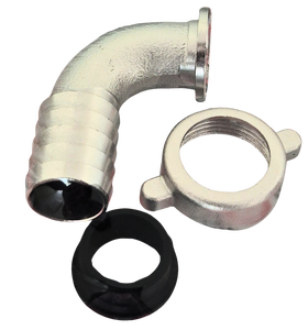 Bent fitting with fly nut Ø 20 + ¾” GAS