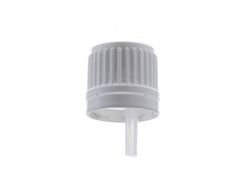 Dropper PP-lock i vitt med en säkerhetsring dia 18/410- dispenserdroppar av HDPE naturlig