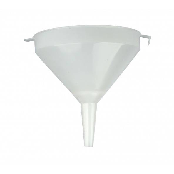 Piltuvas maistinės kokybės plastiko 15cm 14-18mm angai su filtru