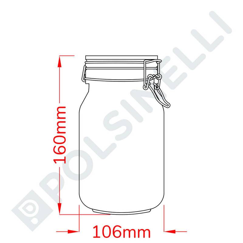 Airtight glass jar Fido 1L – set of 6