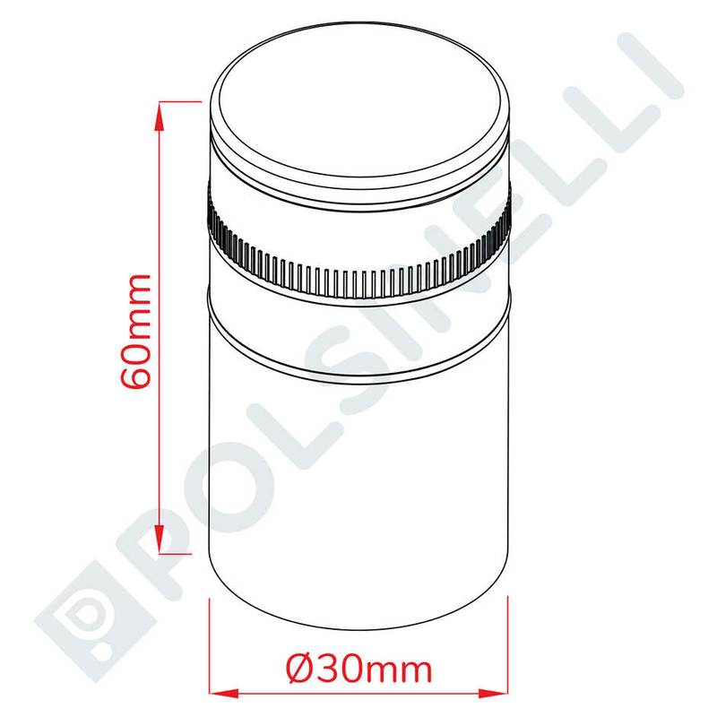 FineCap Tin-Saran kierteetön alumiinikapseli 30x60mm musta 1250kpl