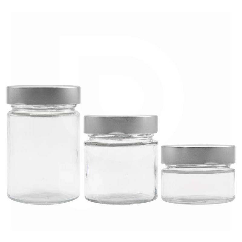 Glass jar 106ml – silver high flip cap (24pcs)