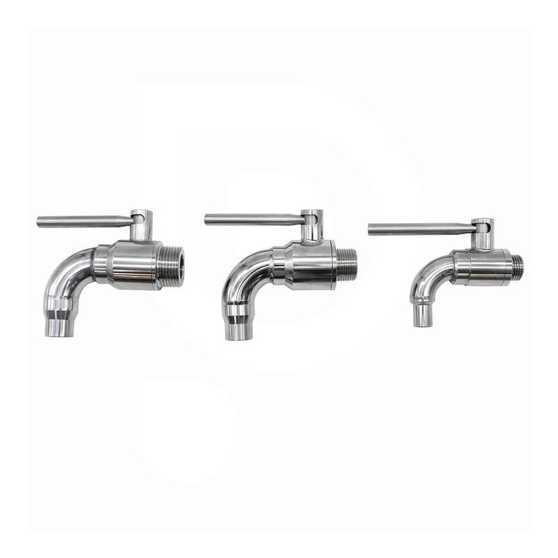 Ball valve 1" with long outlet stainless steel