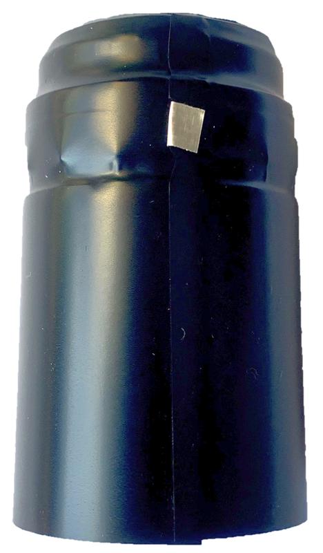 Heat shrink capsule 30.5x50mm black glossy with tear strip 100pcs