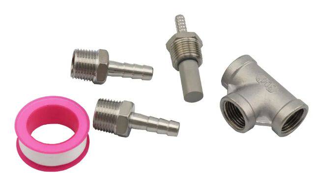 Karbonisointikivi 2µm 1/2" vierteen ilmastajalle ruostumaton teräs