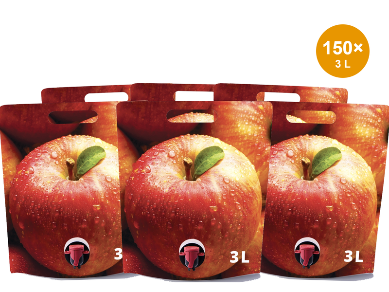 Pouch 3L stand-up red apple design 150pcs