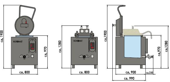 Autoklav-Kessel Korimat KA380 380L 25kW/2,5bar