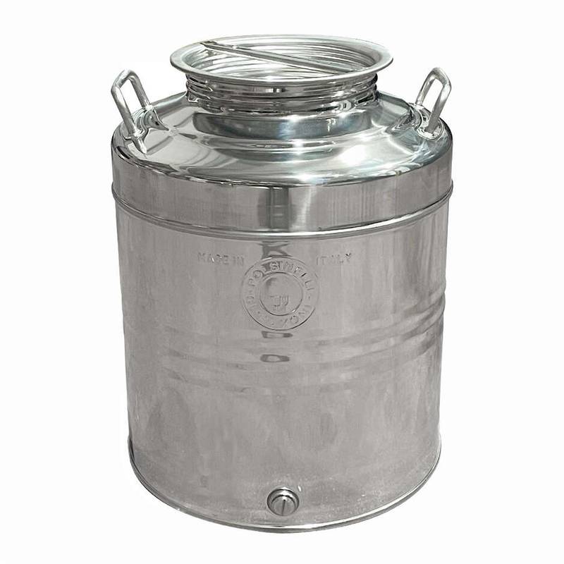 Drum 30L with grafted bottom stainless steel