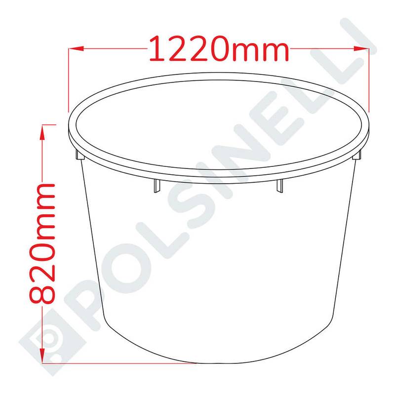 Tub 750L for wine marc plastic