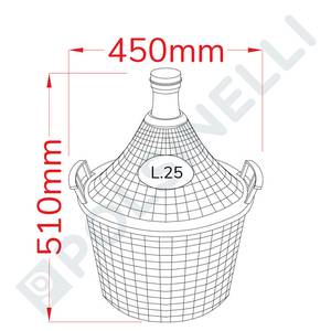 Glasflasche 25L mit Korb