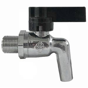 Ball valve 3/8" chromed brass with outlet